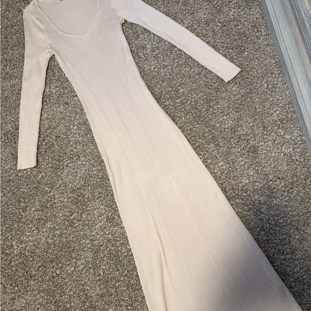 Abercrombie Cream Long Sleeve Sweater Dress